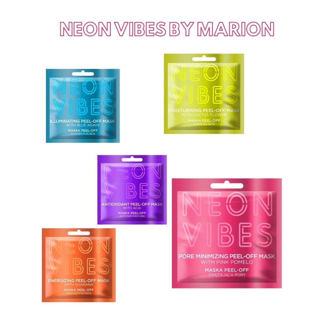 neonowe maseczki firmy marion