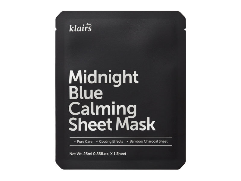 maseczka po opalaniu klairs midnight blue calming sheet mask