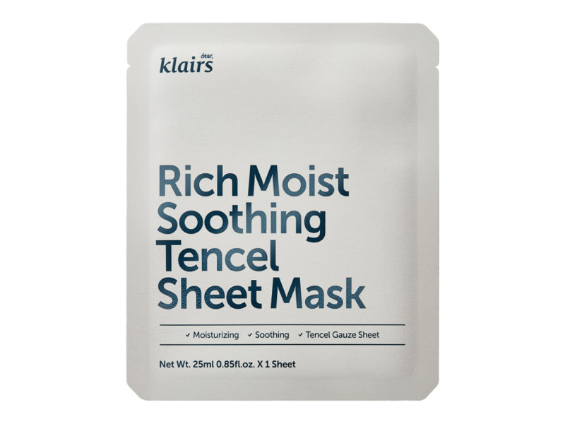 klairs rich moist soothing tencel sheet mask